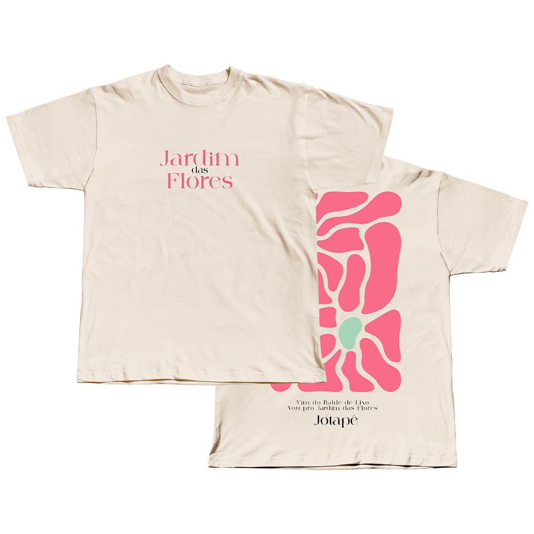 Camiseta Jardim Das Flores Off White - Merch Oficial Jotapê