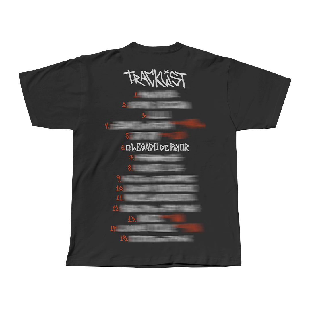 Camiseta AAUR TrackList Preta - Merch Oficial Jotapê