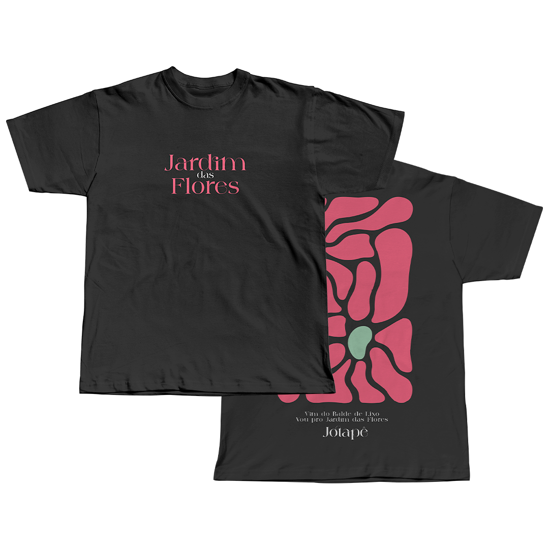 Camiseta Jardim Das Flores Preta - Merch Oficial Jotapê