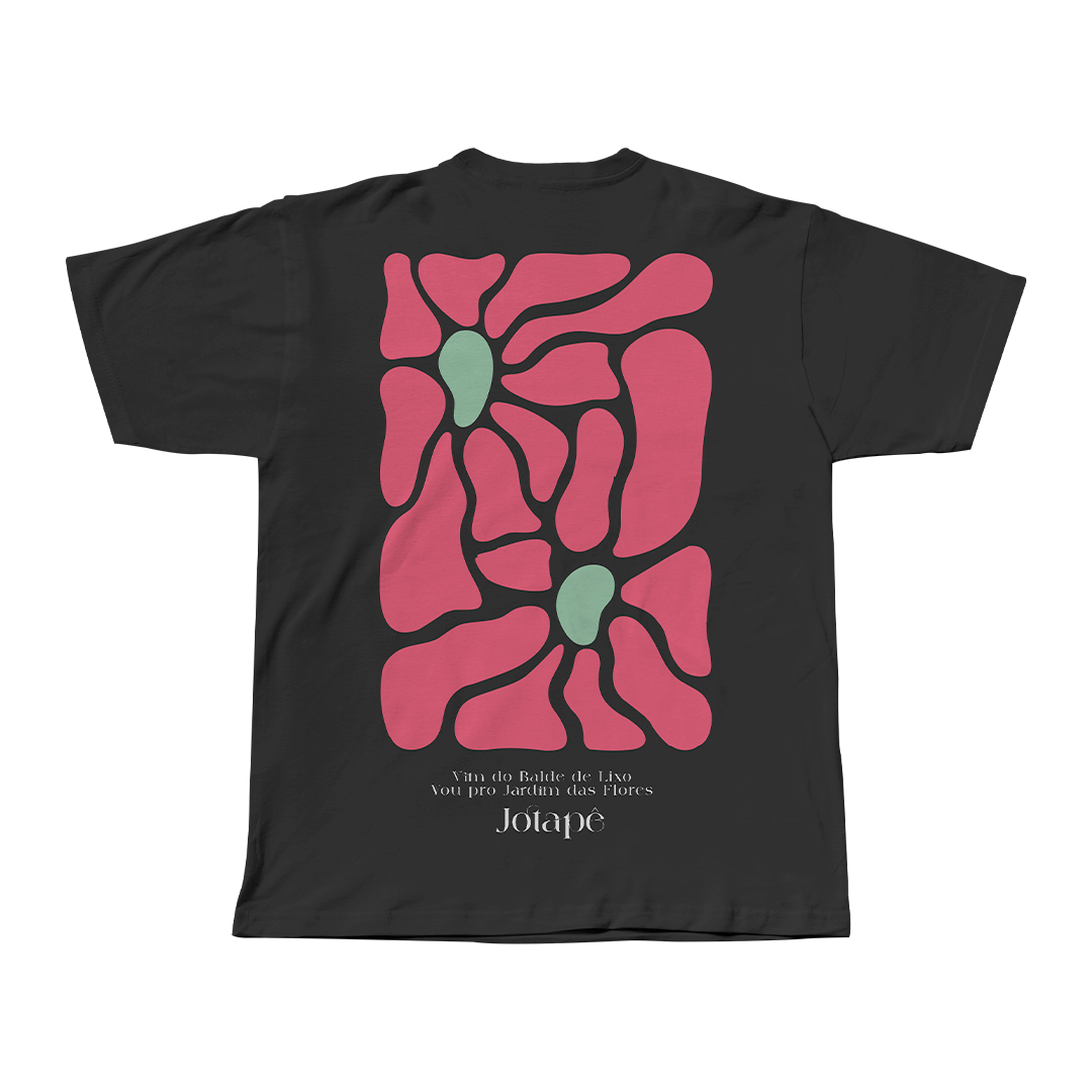 Camiseta Jardim Das Flores Preta - Merch Oficial Jotapê